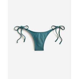 New J. Crew Teal Ribbed Cheeky Side Tie Bikini Swim Bathing Suit Bottom Large